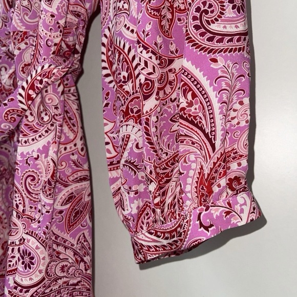 Zara Pink Paisley Long Sleeve Belted Mini Dress - Picture 6 of 6